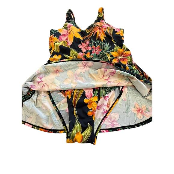 "ISLANDER" Tropical 1 Piece Swimsuit SZ 16 Hawaii Beach Sunbathing Poolside Swim - Picture 6 of 11